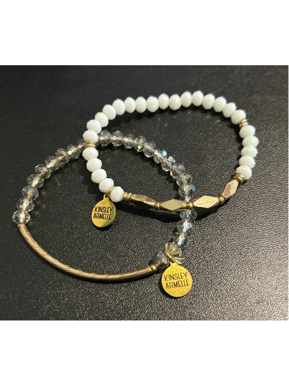 Women's Kinsley Armelle Bracelet Set One Size White and Gold